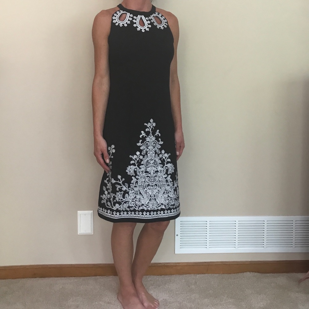 INC Floral Keyhole Sleeveless Midi Dress
